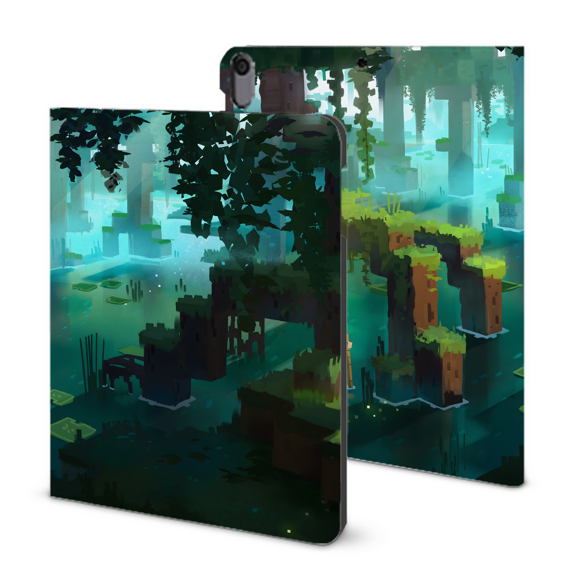 （画像用） マインクラフト ブロックの世界 Minecraft MC Block world IPad ケース ブック型 PUレザー TPU 耐衝撃 軽量 薄型 ペン収納なし 全面保護 IPad 各モデル対応